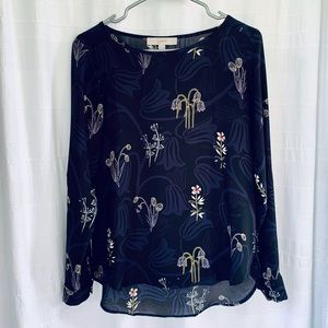 LOFT Dark Navy with Floral Print